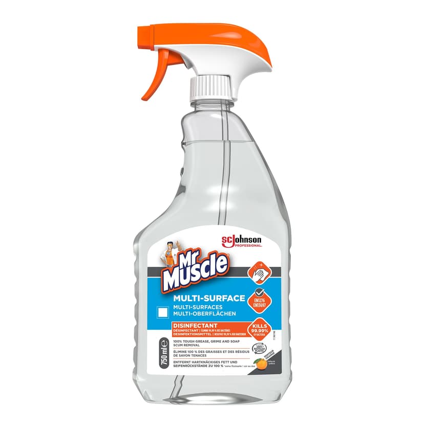 SC Johnson Professional Mr Muscle Multi-Surface Cleaner – Cuts Through Grease & Grime – Citrus Fresh – Hospital Grade – 750ml Spray – For Professional Use Only