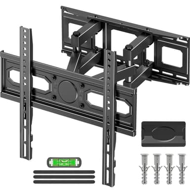 MOUNTUP TV Wall Bracket for Most 26-70 Inch LED, LCD, OLED Flat & Curved TV, Full Motion TV Mount with Swivels Tilts Extends Double Arm Holds up to 45kg, Max VESA 400x400mm, EU0092A
