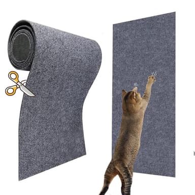 79 x 16 Cat Wall Climbing Carpet, Wall Scratcher Pad from Indoor Cat Couch Furniture Protector, Post DlY Kitten Corner Protector(Grey)