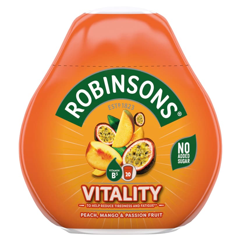 Robinsons Vitality Benefit Drops Peach, Mango & Passion Fruit - 66ml