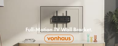 VonHaus Tilt and Swivel TV Wall Bracket for 24-75" Screens, Wall Mount w/Spirit Level, 45kg Capacity, Max VESA: 400x400mm, for Curved and Flat Screens