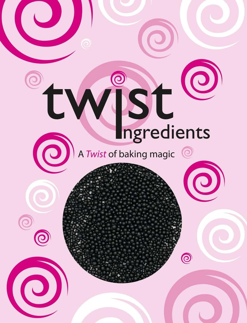 Twist Ingredients - Pearls - 4mm - Black Cake Topper Sprinkles - 800g Edible Polished Ball Cupcake Decorations - Party Sprinkles, Halloween Themed Cakes and Bakes