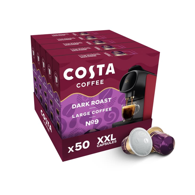 Costa Dark Intense Roast XXL Coffee Pods (Pack of 5, Total 50 Coffee Capsules)