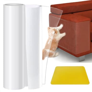 Lanswood Cat Anti Scratch Furniture Protector 40CM × 3M Sofa Protectors From Pets, Clear Door Protector From Dog Scratching Cat Furniture Protector for Carpet, Sofa, Couch and Door