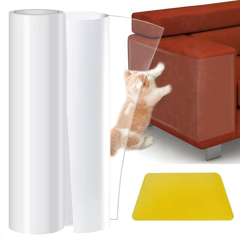 Lanswood Cat Anti Scratch Furniture Protector 40CM × 3M Sofa Protectors From Pets, Clear Door Protector From Dog Scratching Cat Furniture Protector for Carpet, Sofa, Couch and Door