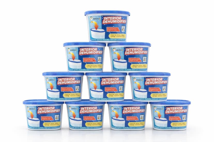 1ABOVE Dehumidifier 500ml Pack of 10| Condensation Remover Moisture Absorber, Dehumidifiers for Damp, Mould, Moisture in Home, Kitchen, Wardrobe, Bedroom, Caravan, Office, Garage, Basement