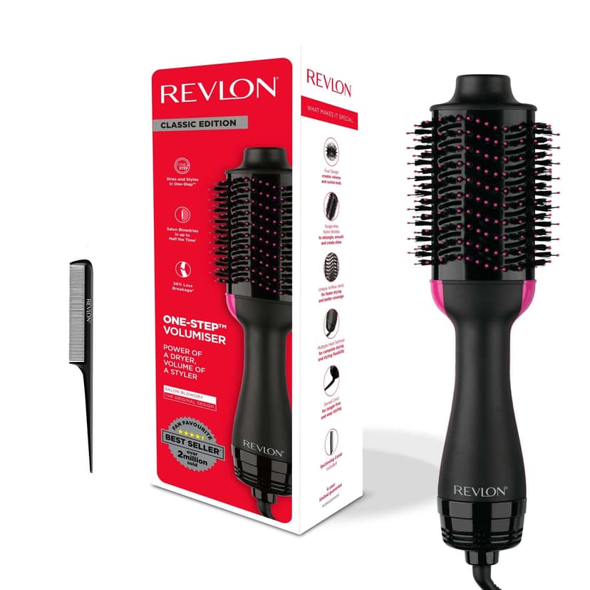 Revlon Salon One-Step Hair Dryer & Volumiser with Sectioning Comb Included (for mid to Long Hair, One-Step Technology, 2-in-1 Styling Tool, Ionic & Ceramic Technology) RVDR5222UKAMZ
