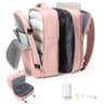 suradar Vacuum Backpack Travel Bags with Pump Compression Vacpack Backpack with Vacuum Compression Easyjet Cabin Bag 45x36x20 Underseat Expandable Easy Jet Cabin Baggage Pink