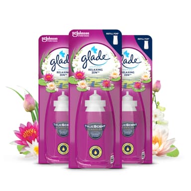 Glade Sense & Spray Air Freshener Refill, Motion Activated Automatic Room Spray and Odour Eliminator for Home, Relaxing Zen, Pack of 3 (3 x 18ml)
