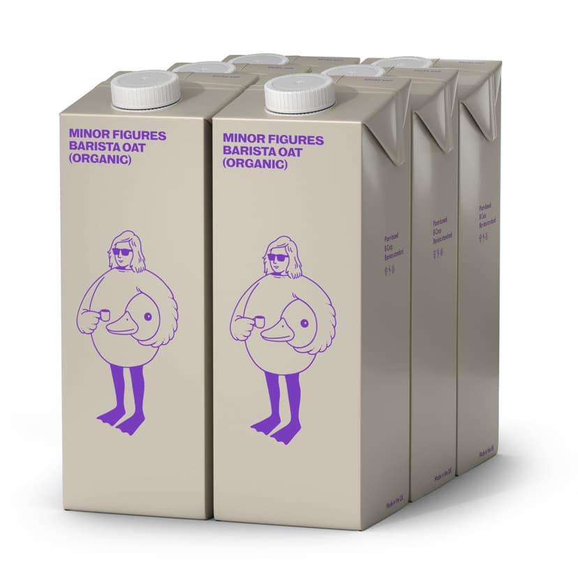 Minor Figures Barista Oat Drink, Great for Coffee Foam, 6 x 1L, No Added Sugar, Dairy-Free, Vegan, Lactose Free, Long Life, Made in The UK