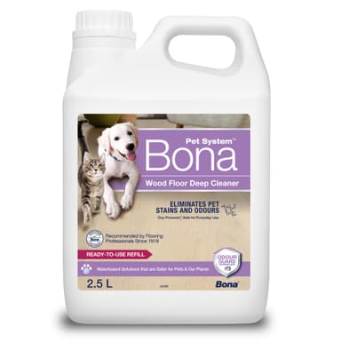 Bona Pet Wood Floor Deep Cleaner, Pet Stain and Odour Remover, Pet Friendly Wood Floor Cleaner Liquid, Spot Cleaning, 2.5 Litre Refill