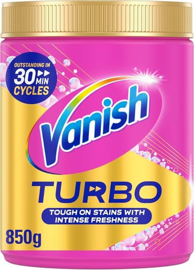 Vanish Turbo Stain Remover Powder, 850g, Boosted Oxi Action for Quick Wash, Removes Stains, Safe on Colours & White (1)