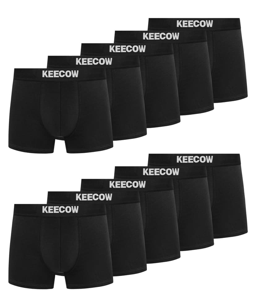 Bobelle Mens Boxers Shorts Multipack, No Itchy Labels Cotton Comfortable Underwear Trunks Underpants with Elastic Waistband - 10 Pack, Black, L
