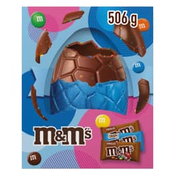 M&M’s Milk Chocolate Giant Easter Egg 506g – Hollow Easter Egg with Classic Chocolate, Crispy & Mini M&M Packs, Easter Chocolate Gift, Egg Hunt, Basket Filler & Sharing Treat