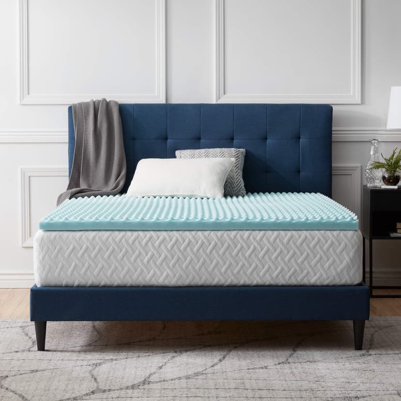 LUCID Memory Foam Mattress Topper 80x190cm | Egg Box Style | Cooling Gel Infusion | Oeko-Tex | 5cm / 2 inch thick