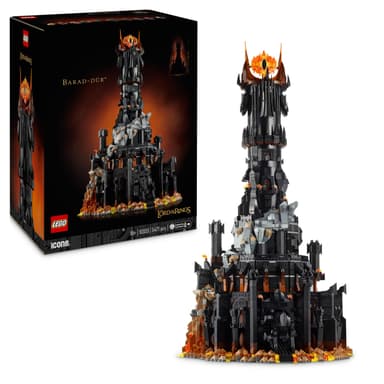 LEGO Icons The Lord of the Rings: Barad-dûr Model, Movie Memorabilia Building Set for Adults, Gift Idea for Men & Women, Includes Sauron, Gothmog, Orc, Frodo, Sam and Gollum Minifigures 10333