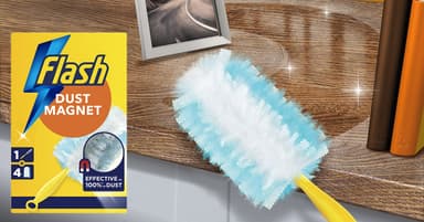 Flash Duster Dust Magnet Starter Kit (1 Handle + 13 Refills), Trap & Lock Away Dirt & Hair In No Time