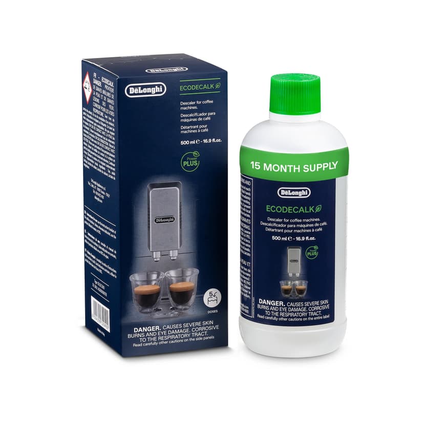 De'Longhi EcoDecalk Descaler DLSC500, 5 Decalcification Doses, Coffee Machine Descaler, Coffee Machine Maintenance Accessory, Plant-Based Ingredients, Bottle with 5 Doses, 500ml