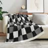 Snuggle Sac Checkered Blanket, Animal Pattern Throw Blankets Plaid Throw Blanket for Couch Microfiber Soft Throw Blanket for Sofa, Chair, Bed (Checker Black White, Twin(60"x80"))