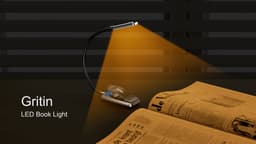 Gritin 9 LED Clip on Book Light, 3 Eye-Protecting Modes Flexible Reading Light Book Lamp (Warm&Cool White) -Stepless Dimming, Rechargeable, Long Battery Life, 4-Level Power Indicator