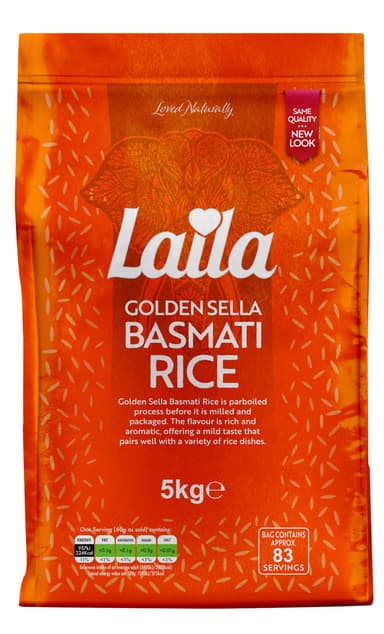 Laila Golden Sella Basmati Rice Long Grain 5kg