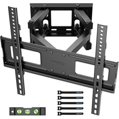 BONTEC TV Wall Bracket for 23–70 Inch LED LCD OLED Screens, Full Motion Double Arm TV Wall Mount Swivels Tilts Extends up to 380mm, Holds 45kg, Max VESA 400x400mm, Includes Spirit Level