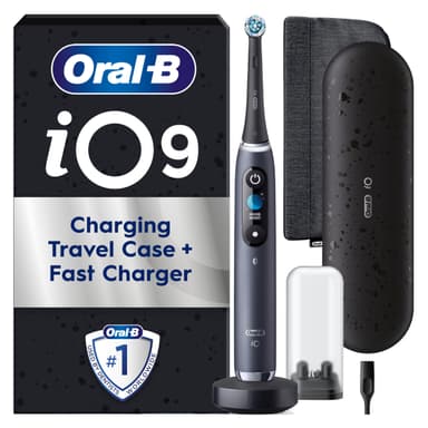 Oral-B iO9 Electric Toothbrushes For Adults, App Connected Handle, 1 Toothbrush Head, Charging Travel Case and Magnetic Pouch, 7 Modes, 2 Pin Plug, Special Edition