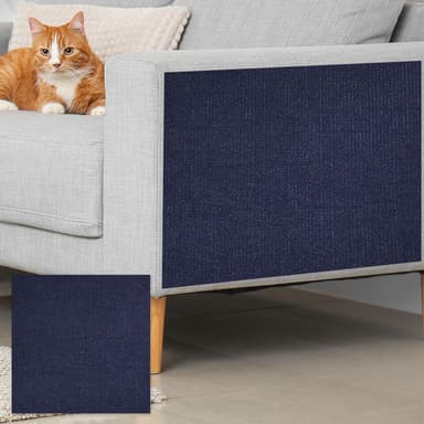 sourcing map Self-Adhesive Cat Scratching Mat, 1 Roll 23.6" x 23.6" Couch Protector from Cat Claws for DIY Sofa, Wall, Doors, Cut Anti Cat Scratch Pad Carpet Mat, Dark Blue