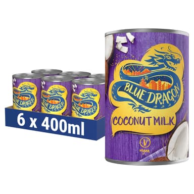 Blue Dragon Coconut Milk 400ml | 6 pack | Rich & Creamy | Stir Into Curries, Soups & Sauces | Suitable For Vegans