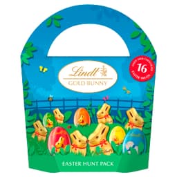 Lindt Gold Bunny Hunt Pack Milk Chocolate 160g – Individually Wrapped Chocolate Bunnies – Easter Egg Hunt Chocolate – Easter, gift