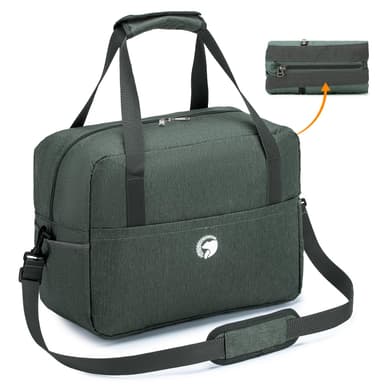 BAGZY Ryanair Cabin Bag 40x30x20 Wizzair Underseat Cabin Bag, Waterproof Foldable Duffel Bag Holdall Hand Luggage Case Carry on Luggage Flight Bag Baggage Organiser Storage, 25L Nylon Grey