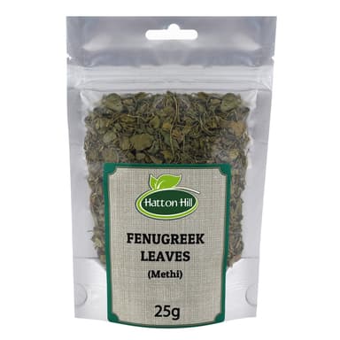 Fenugreek Leaves 25g by Hatton Hill | Kasuri Methi, Authentic Flavour for Curries, Stews, and Breads