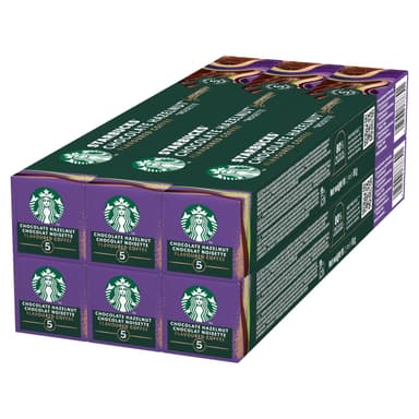 STARBUCKS Chocolate Hazelnut by Nespresso, Blonde Roast, Coffee Capsules 6 x 10 (60 Capsules)