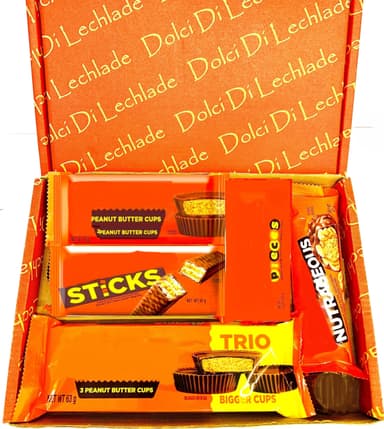 Peanut Butter Chocolate Gift Box by Dolci Di Lechlade Nut Pieces Cups Bar American Sweets Chocolate Gift Set Present Chocolates Sweet Easter Egg Birthday