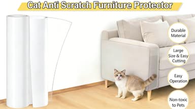 Lanswood Cat Anti Scratch Furniture Protector 40CM × 3M Sofa Protectors From Pets, Clear Door Protector From Dog Scratching Cat Furniture Protector for Carpet, Sofa, Couch and Door