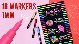 Chalkola Extra Fine Tip Chalk Markers for Blackboard & Glass (Pack of 16, 1mm Point) | Window Markers, Liquid Chalk Pens for Acrylic Dry Erase Board, Mirror, Car | Thin Chalkboard Markers Erasable